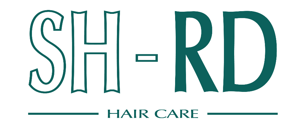 SH-RD Hair Care logo with green text on a white background